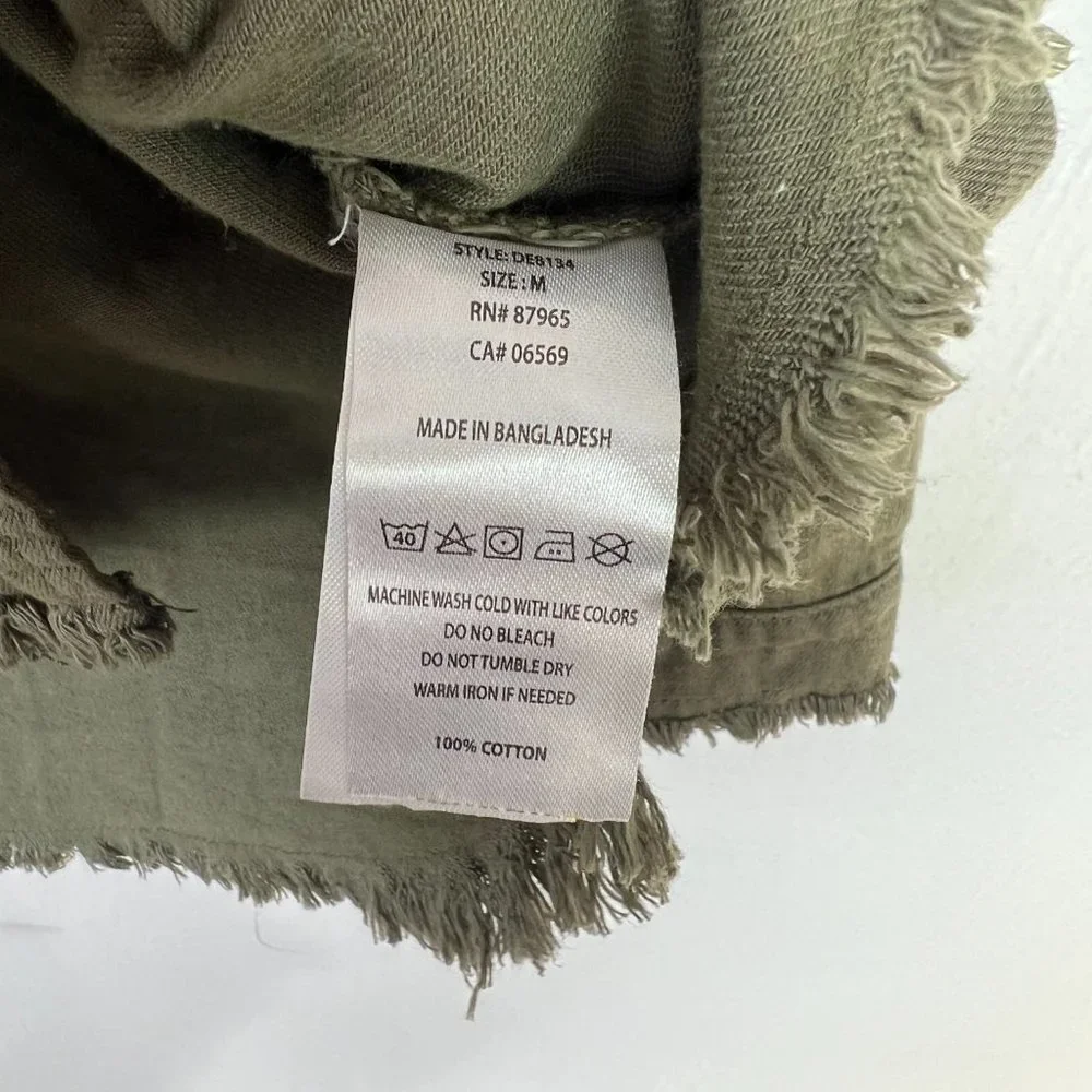 NWT Elan Studded Cotton Demi Jacket Olive Green Lightweight Size Medium M N2193 - Picture 11 of 16